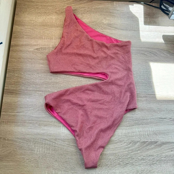 New Beach Riot Celine Shine One Piece Swim Suit Shine Free People Sugar Plum - Picture 4 of 11